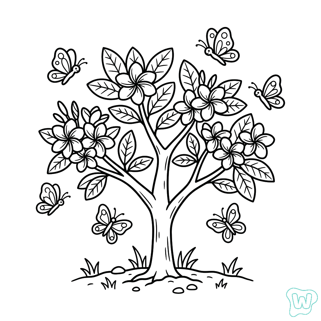 páginas para colorear para adultos Frangipani