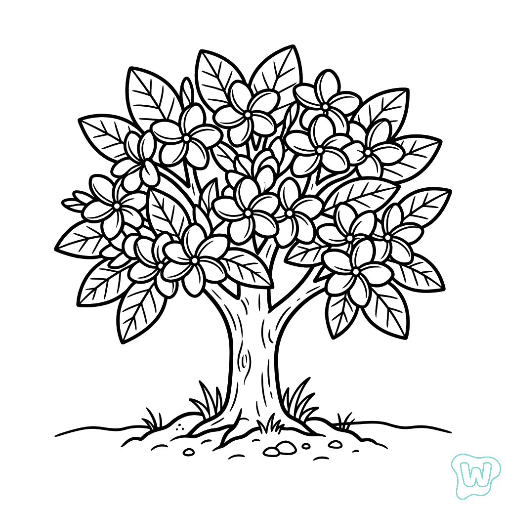 páginas para colorear para imprimir gratis Frangipani