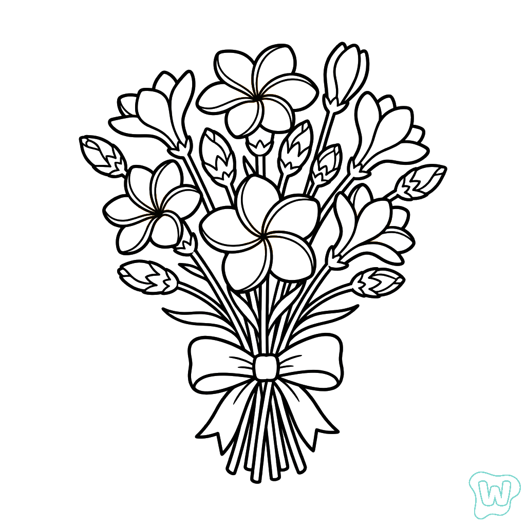 Frangipani para colorear gratis 1