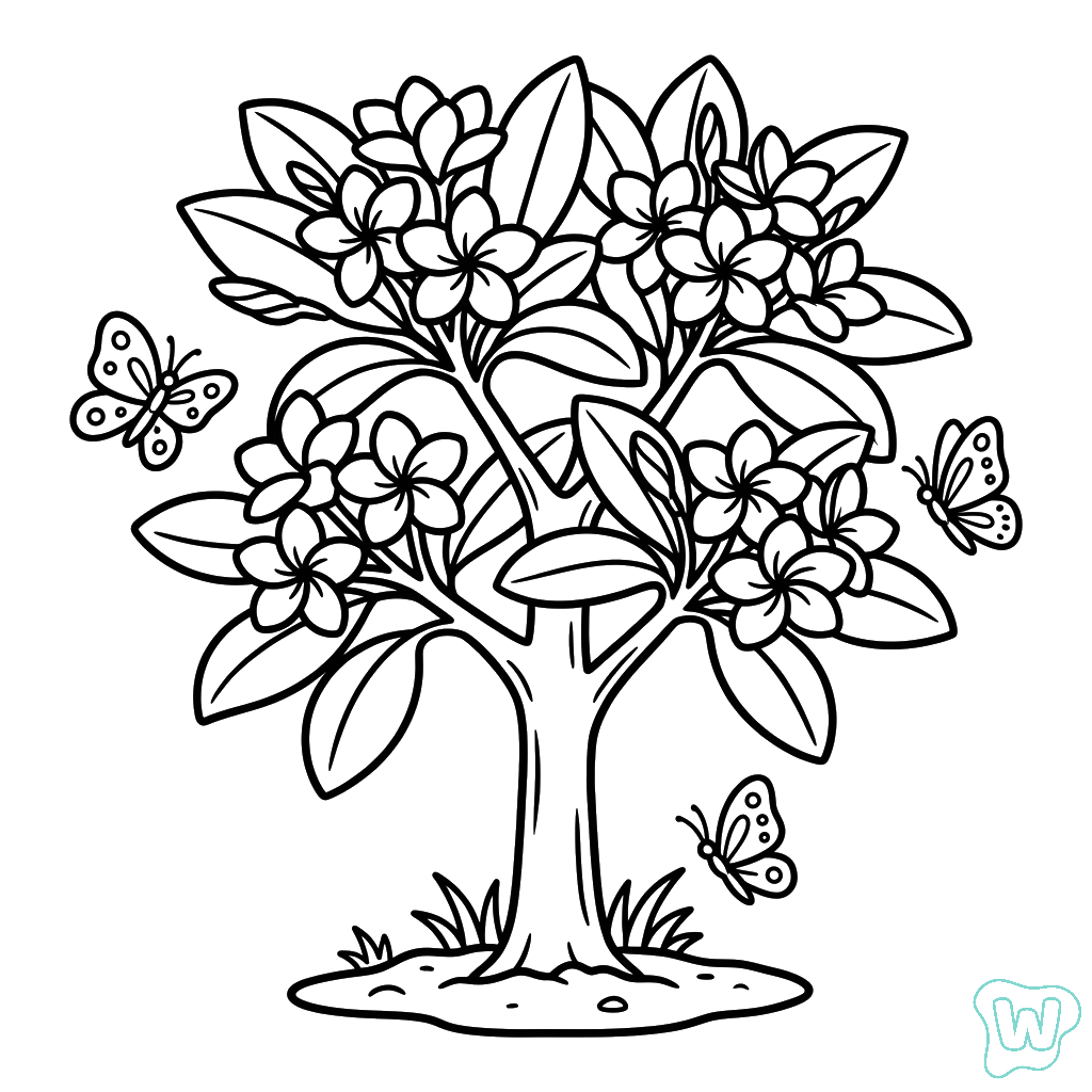 Frangipani páginas para colorear gratis