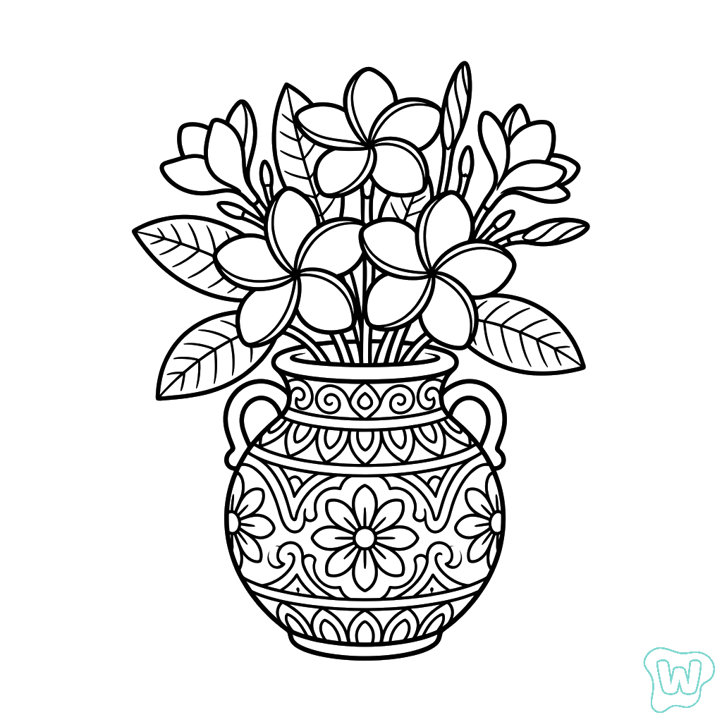 páginas para colorear gratis para adultos Frangipani