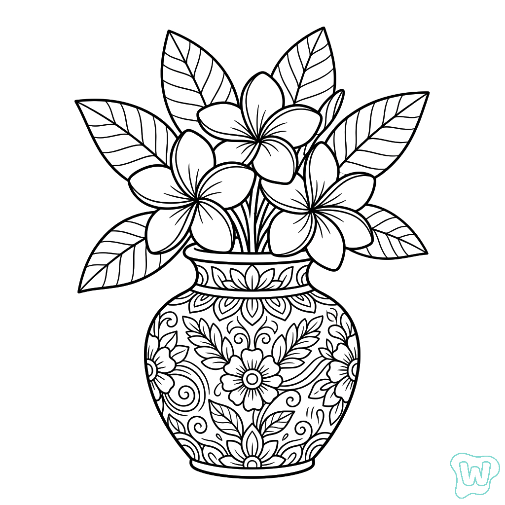 Frangipani páginas para colorear fáciles