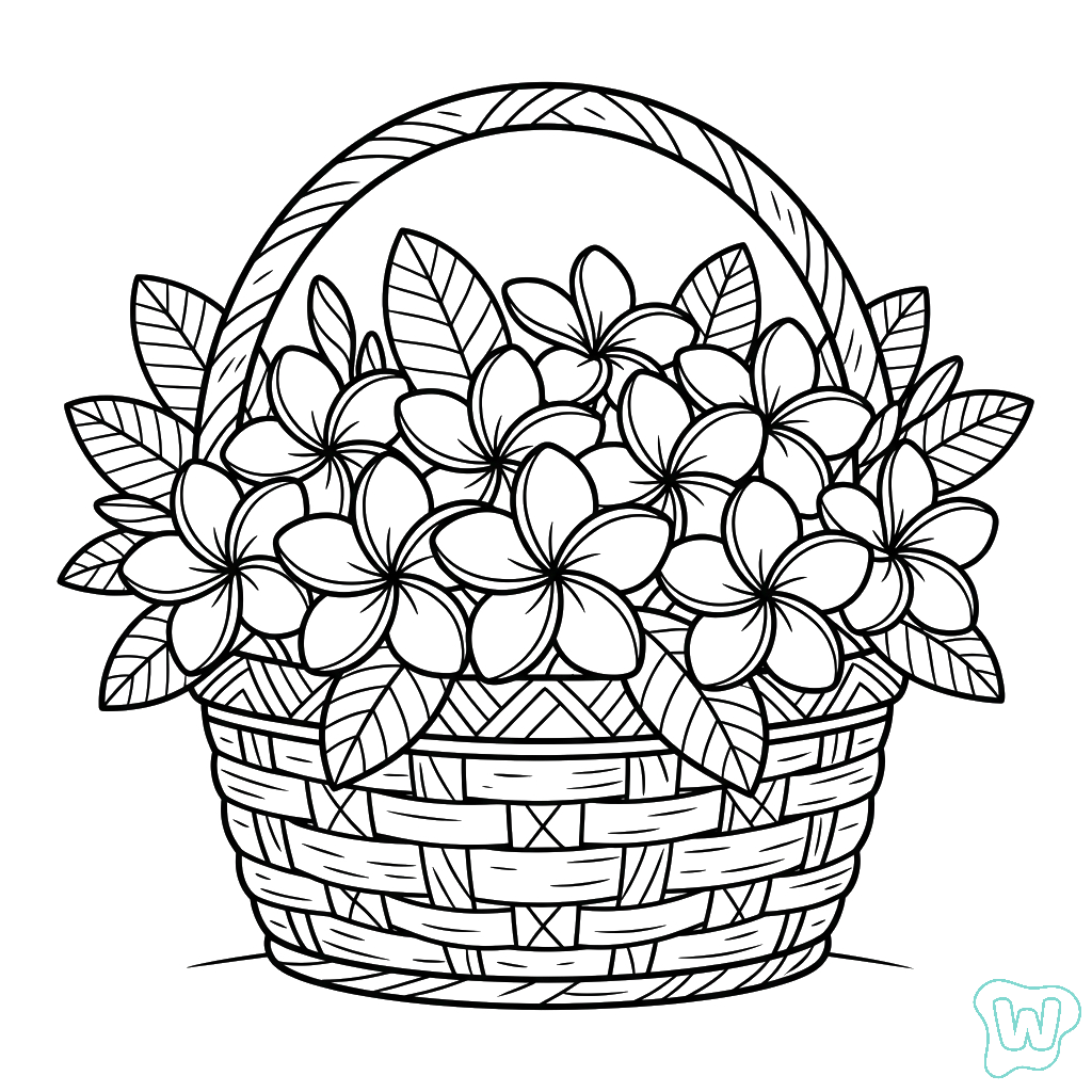 páginas para colorear fáciles de Frangipani