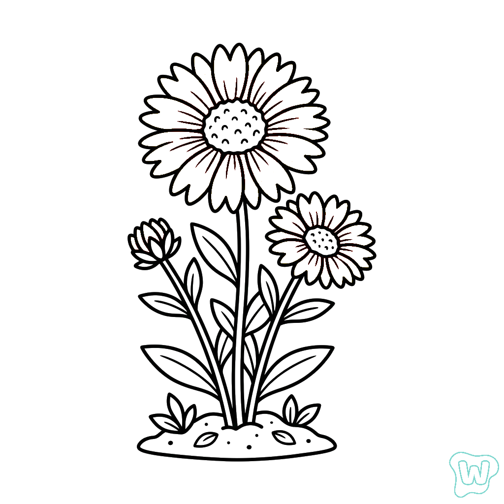 páginas para colorear kawaii lindas Gallardia