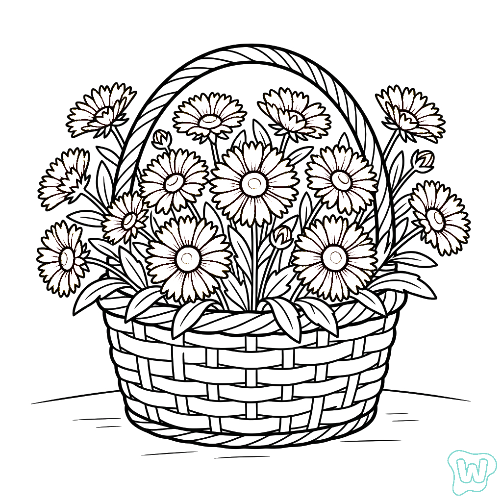 páginas para colorear kawaii lindas Gallardia 1