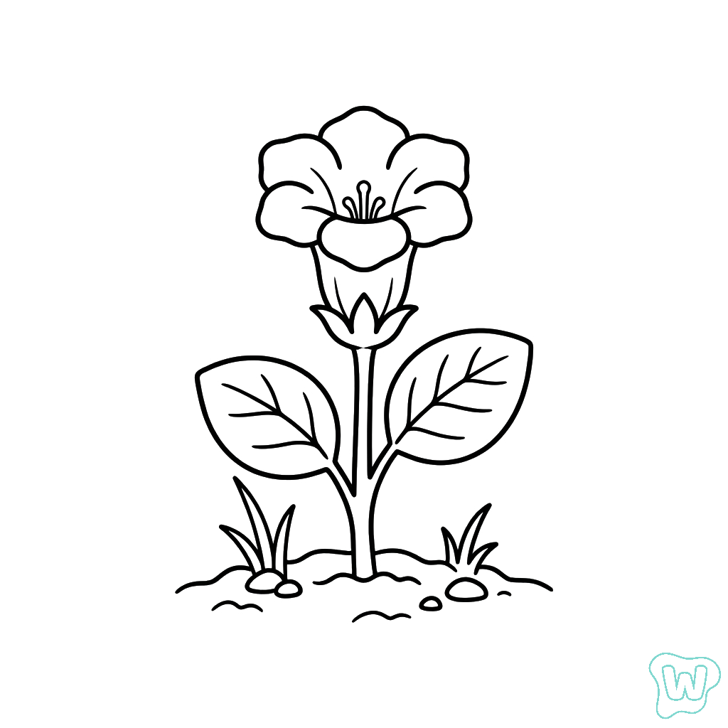 Gloxinia páginas para colorear para niños 1