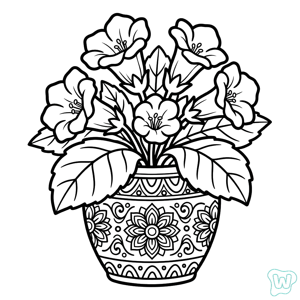 Gloxinia para colorear y Imprimir PDF