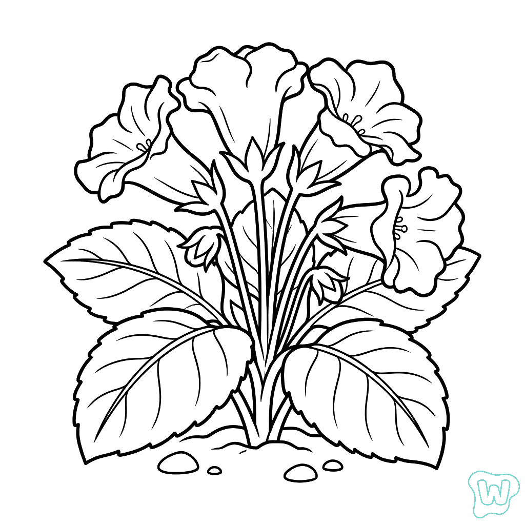 páginas para colorear para Gloxinia