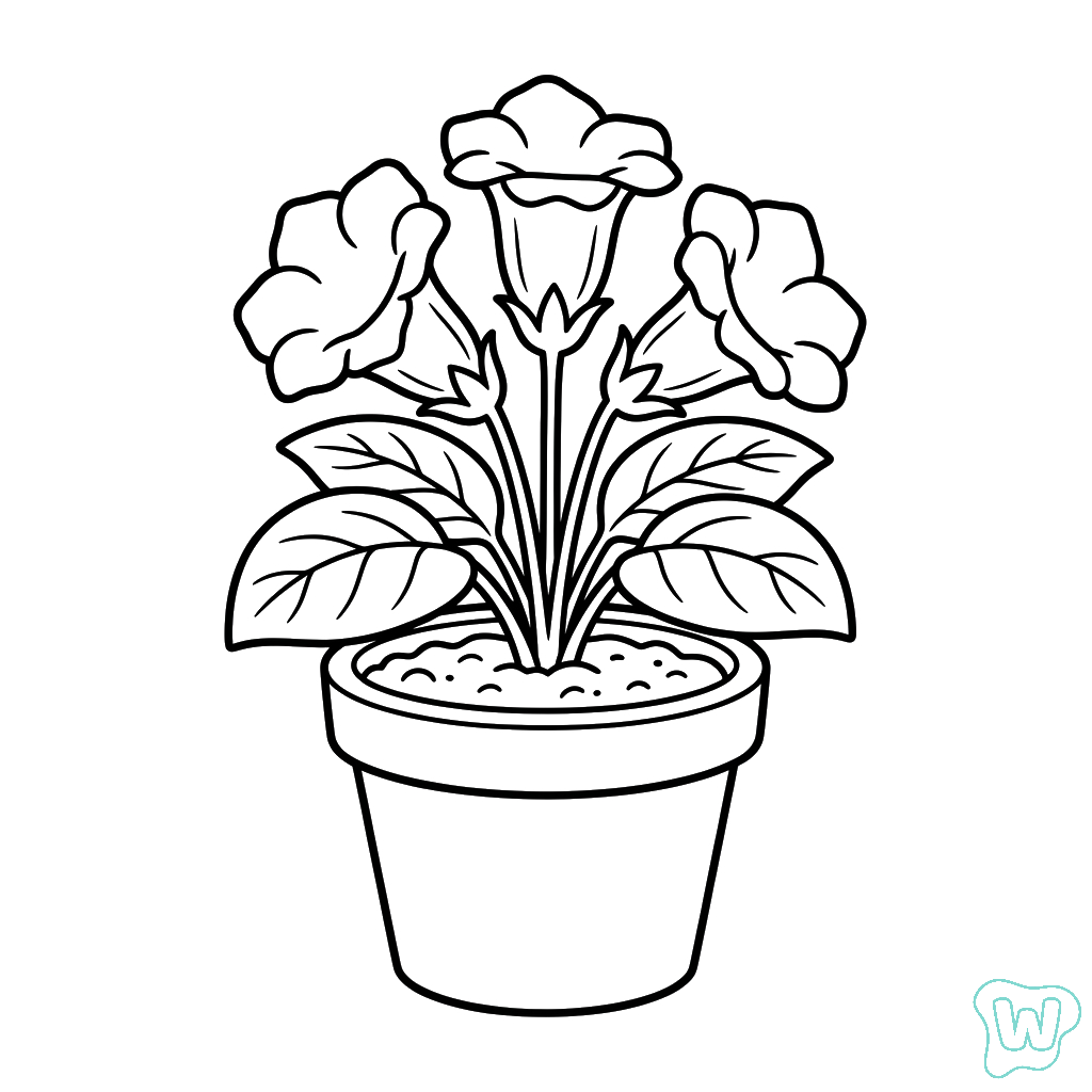 colorear y Imprimir PDF gratis Gloxinia