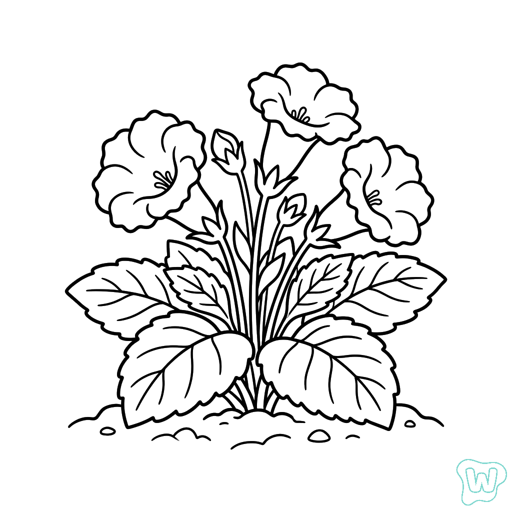 páginas para colorear detalladas de Gloxinia