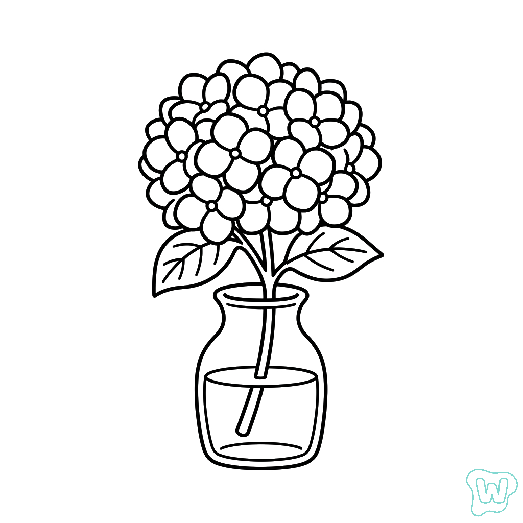 páginas para colorear Hortensia imprimibles gratis