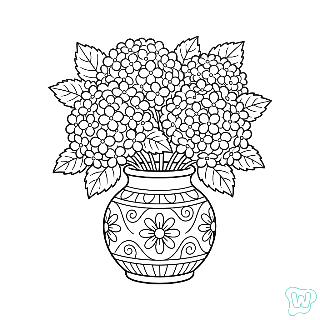 Hortensia páginas para colorear gratis
