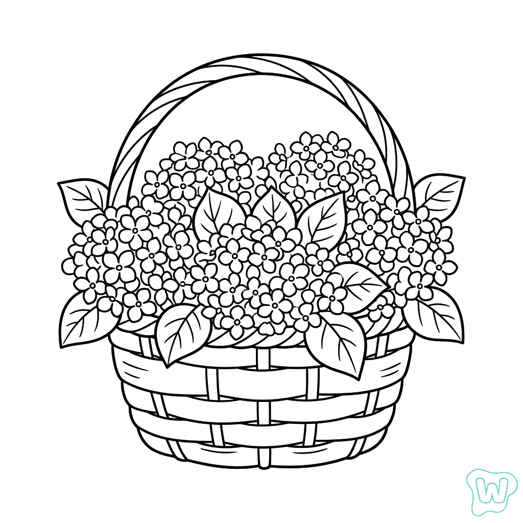 páginas para colorear gratis Hortensia