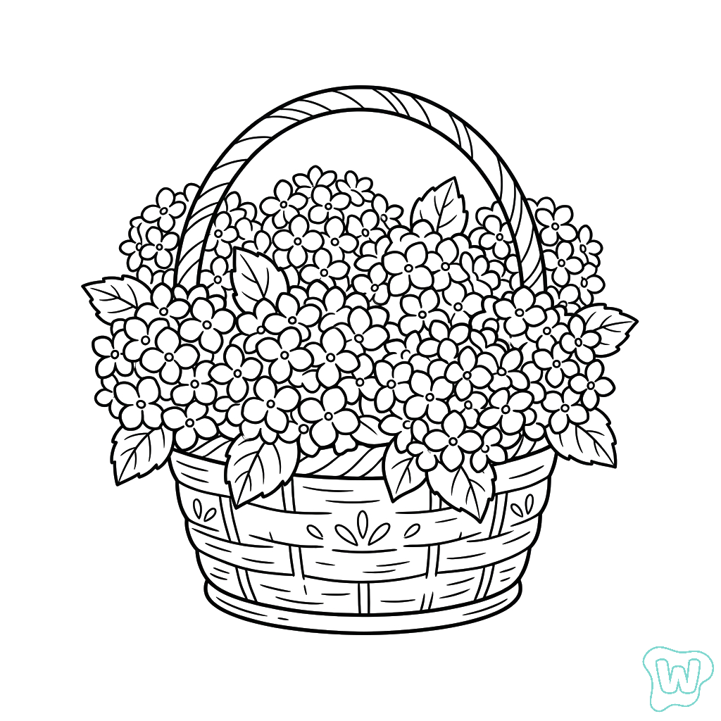 páginas para colorear gratis Hortensia pdf 1
