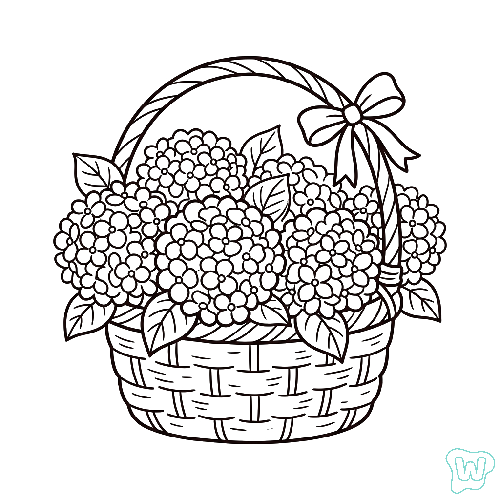 páginas para colorear imprimibles gratis Hortensia