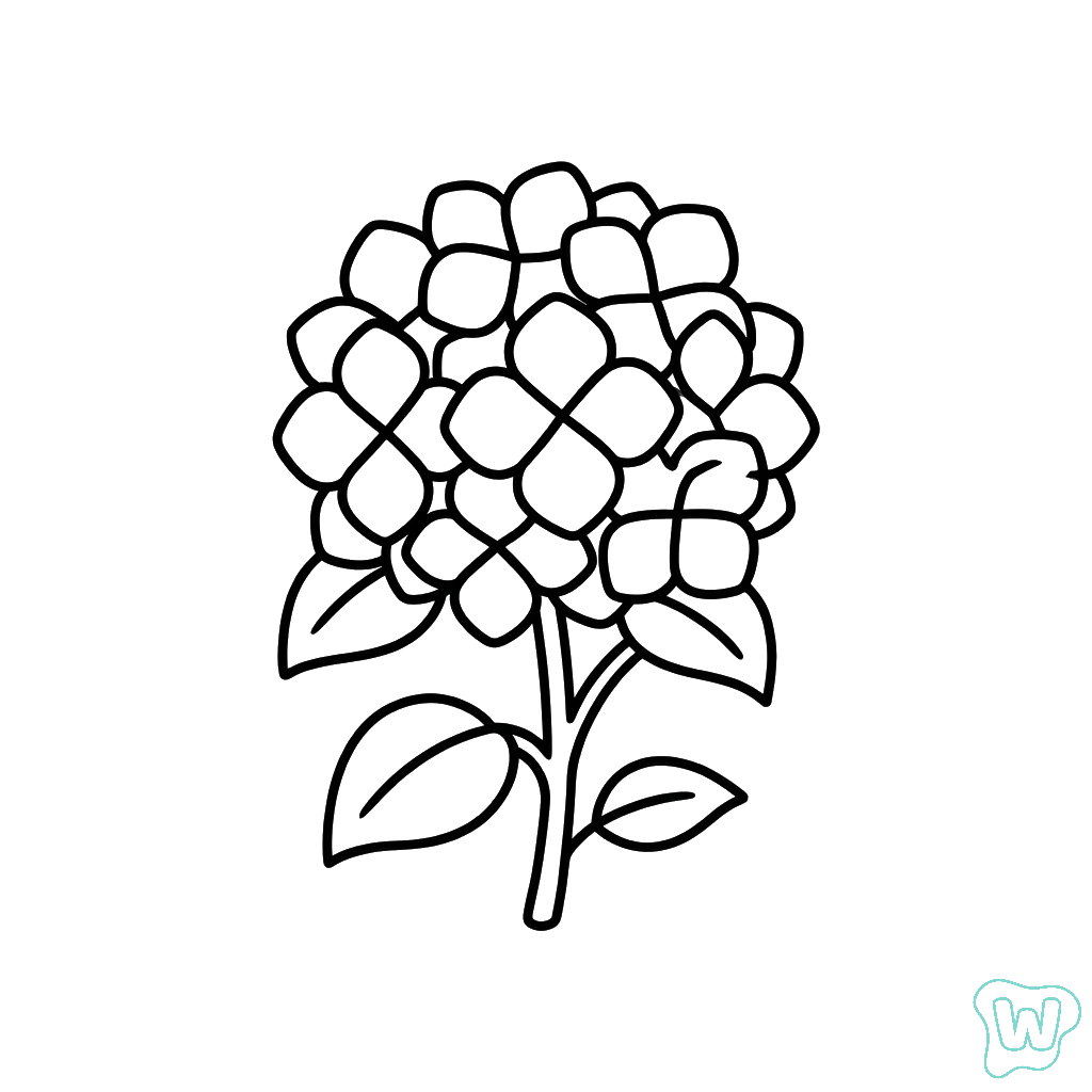páginas para colorear gratis Hortensia pdf