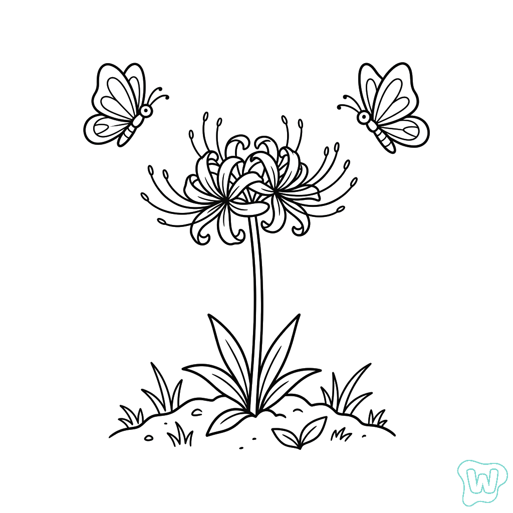 Lirio Araña dibujos para colorear  y Imprimir PDF gratis