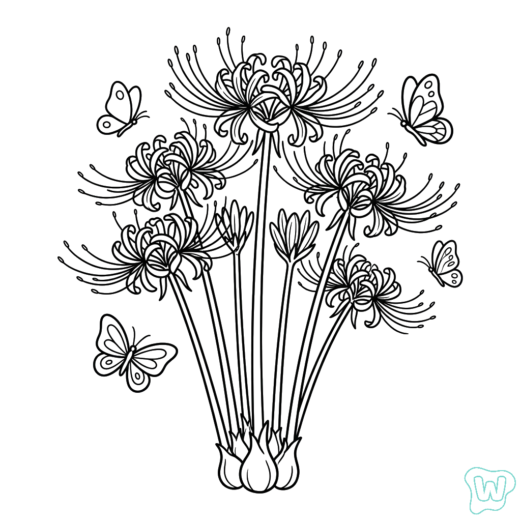 páginas para colorear lindas y fáciles de Lirio Araña
