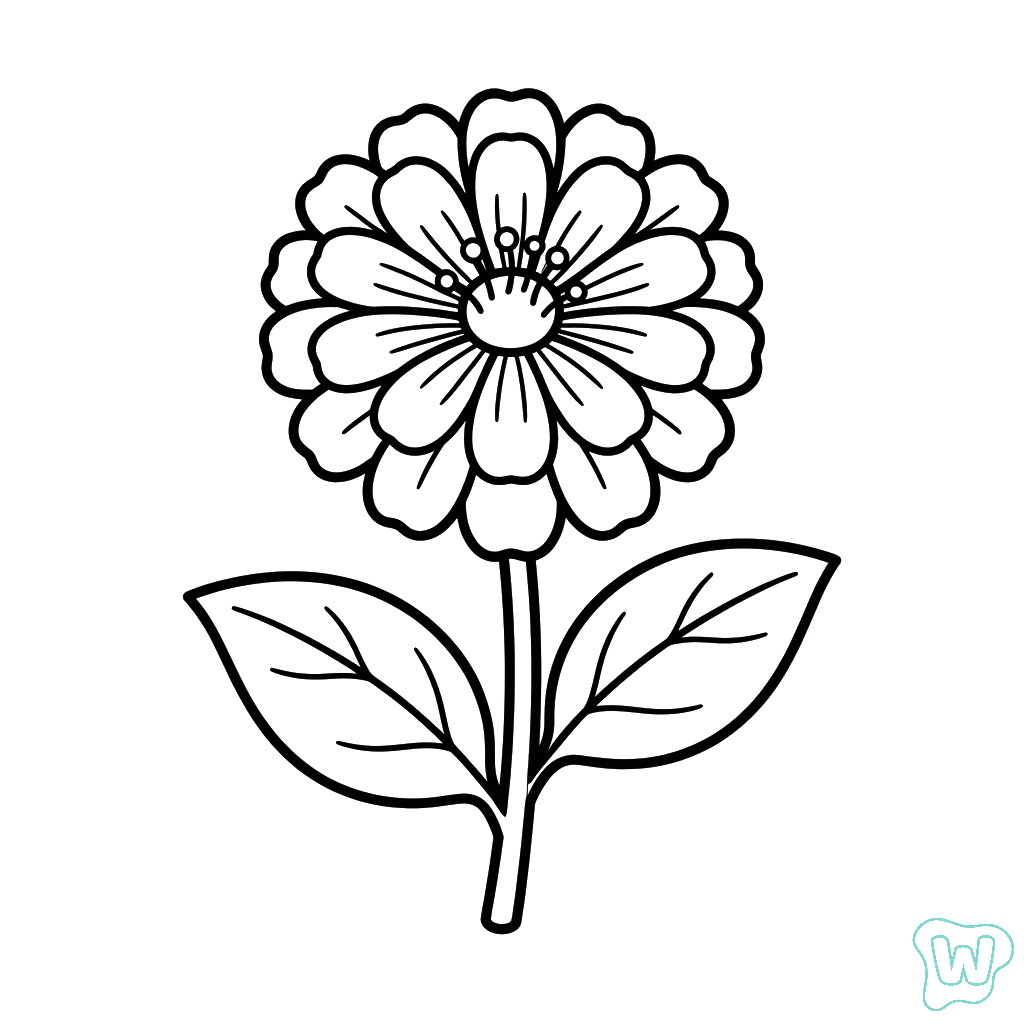 Zinnia páginas para colorear gratis