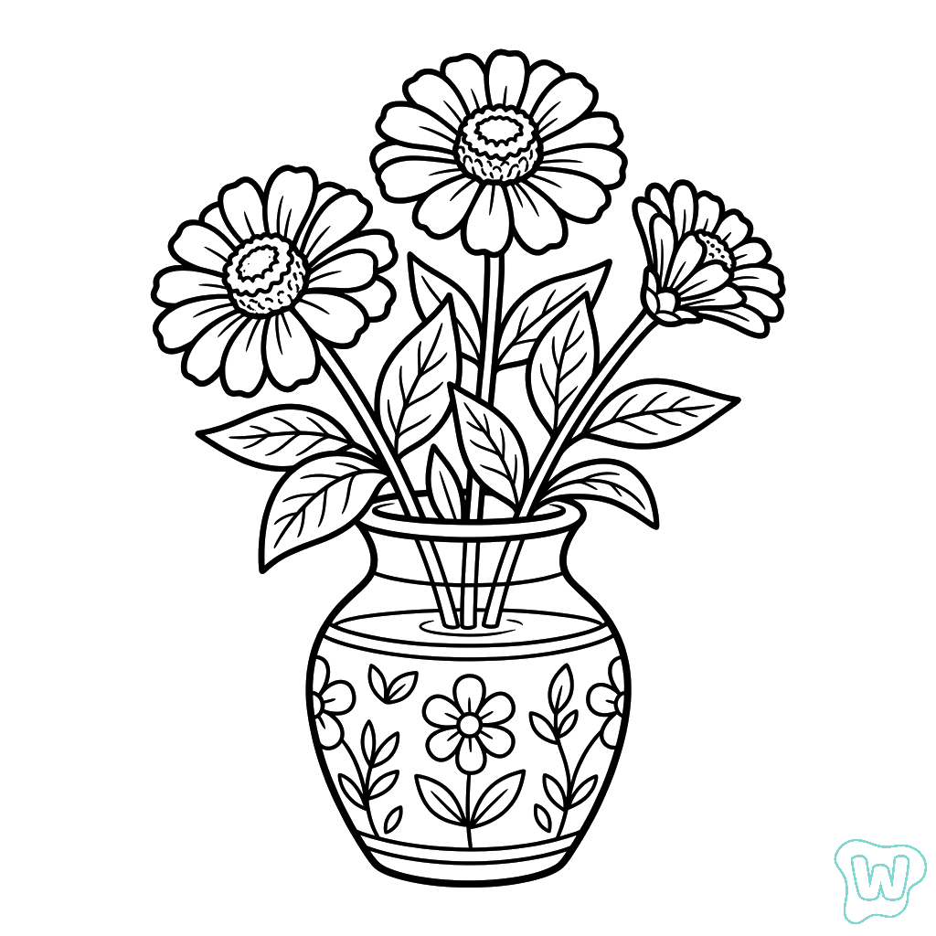 felices páginas para colorear Zinnia