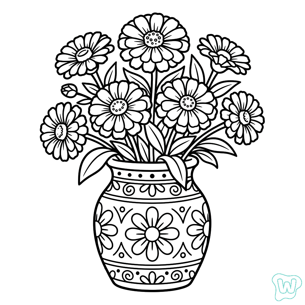 páginas para colorear gratis Zinnia 1