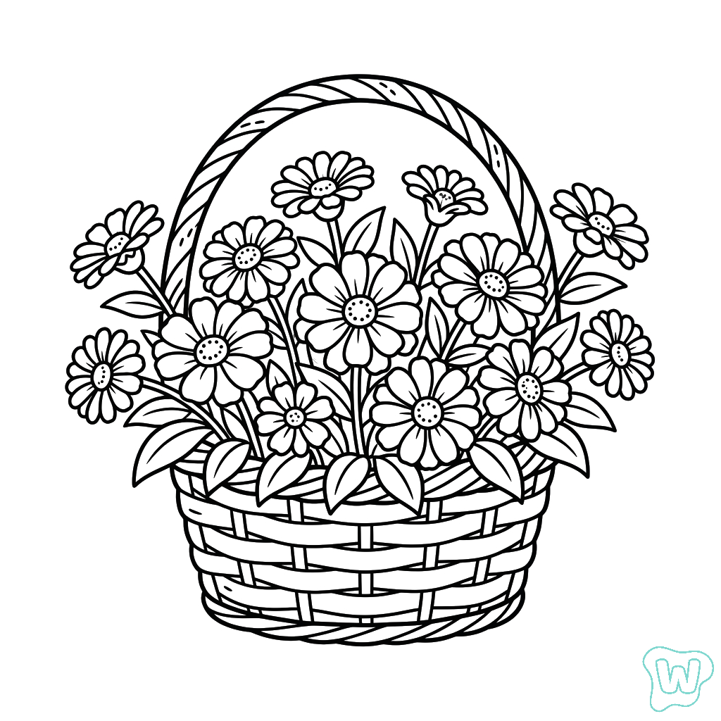 páginas para colorear fáciles de Zinnia