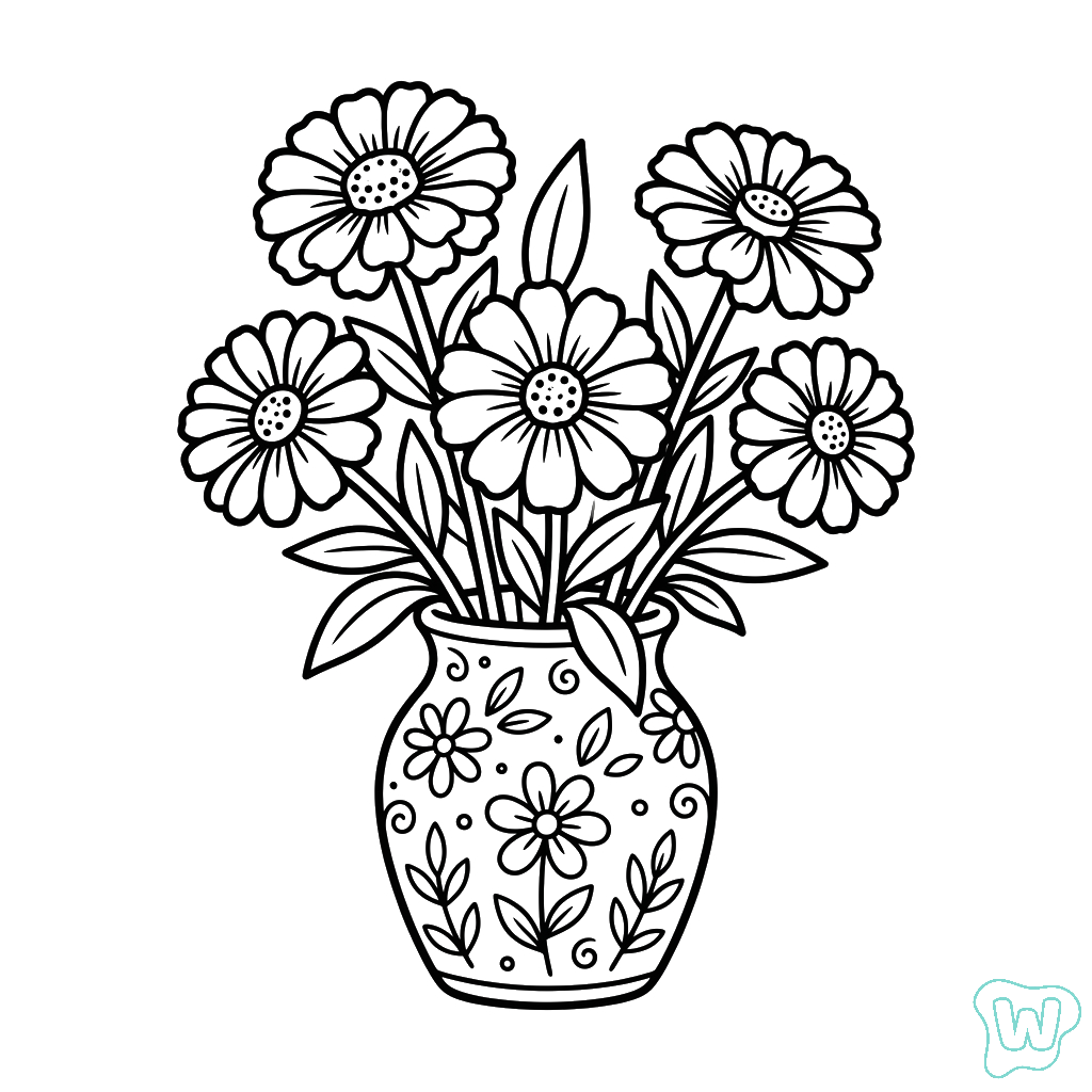Zinnia páginas para colorear para niños