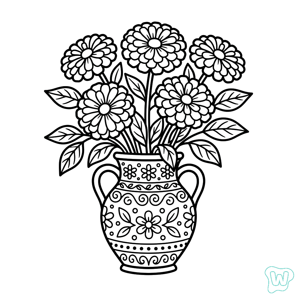 páginas para colorear gratis Zinnia para adultos