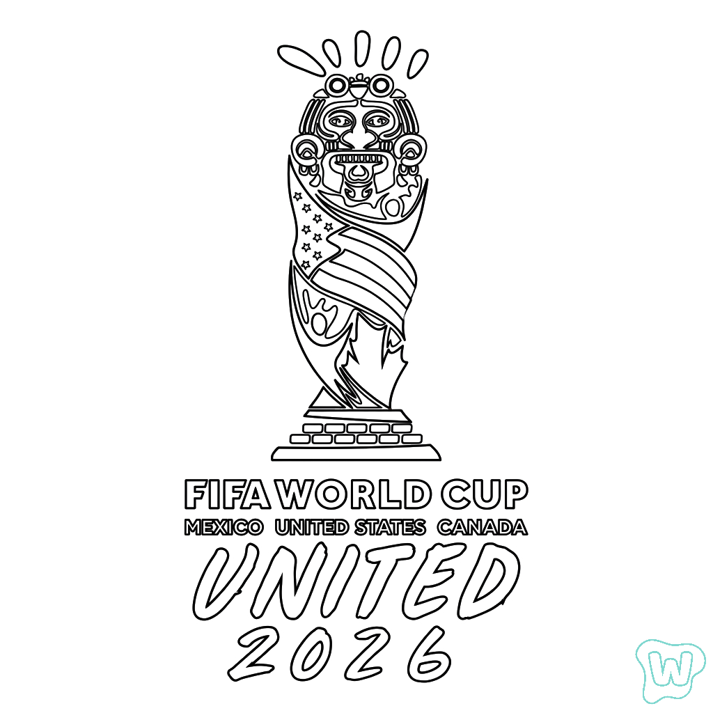 páginas para colorear imprimibles gratis Copa Mundial 2026