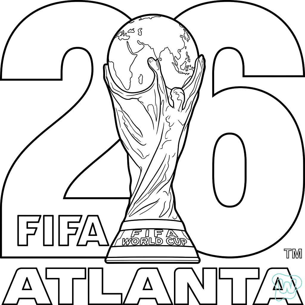 páginas para colorear lindas y fáciles de Copa Mundial 2026