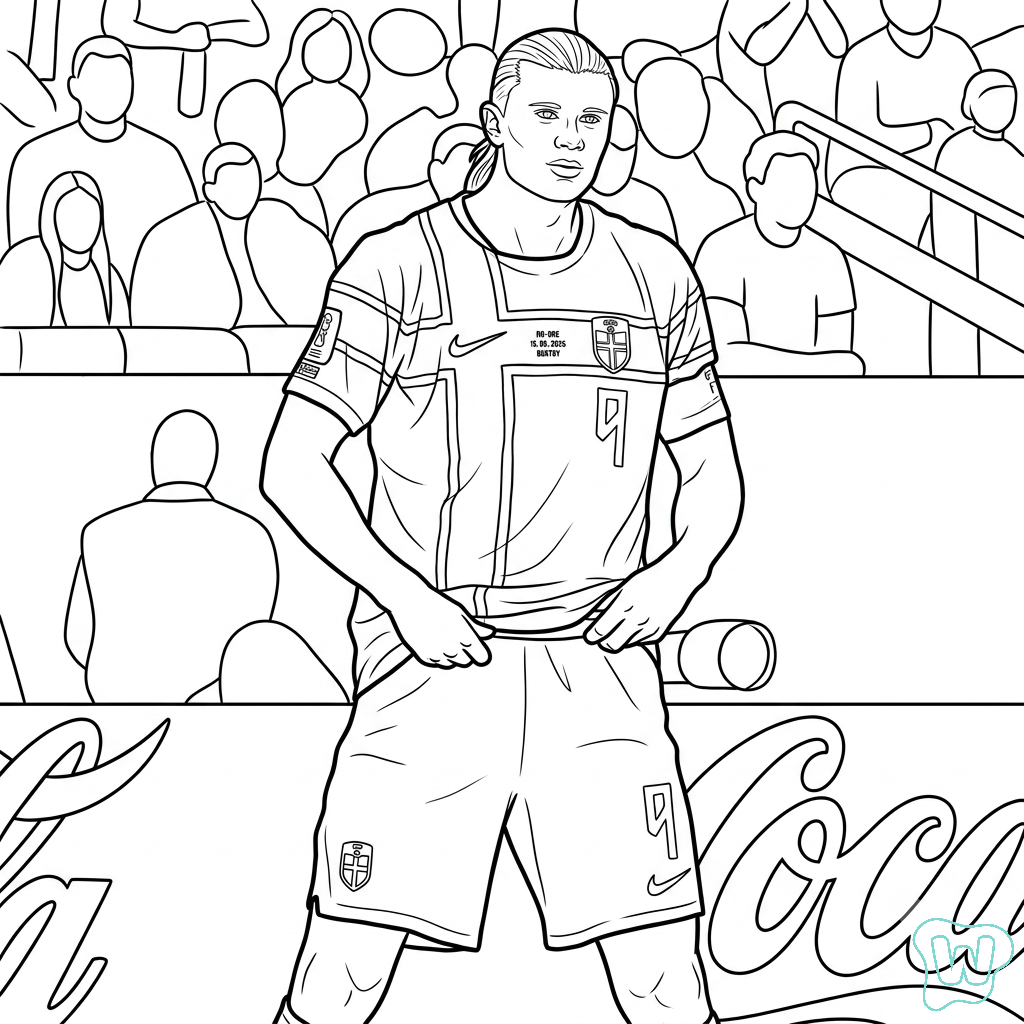 páginas para colorear Erling Haaland Mundial 2026 imprimibles gratis