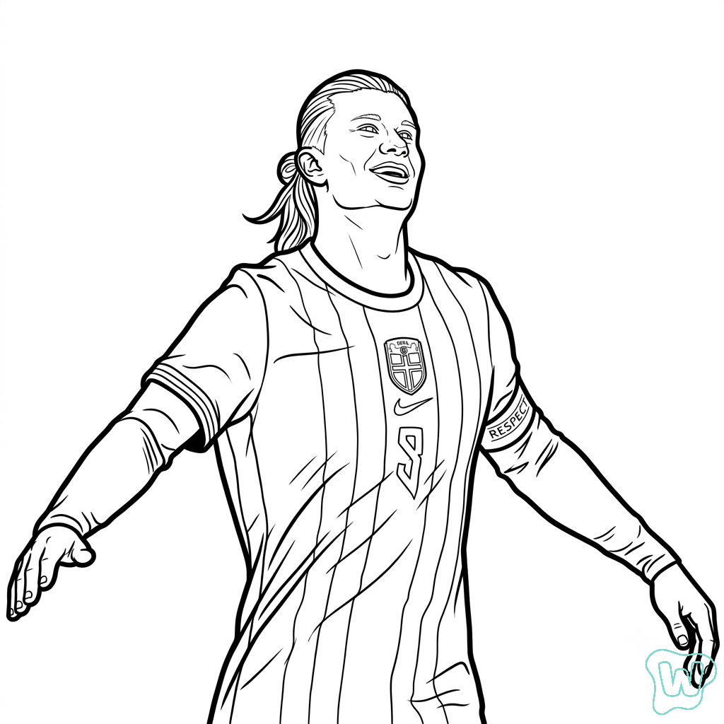 Erling Haaland Mundial 2026 páginas para colorear de adornos