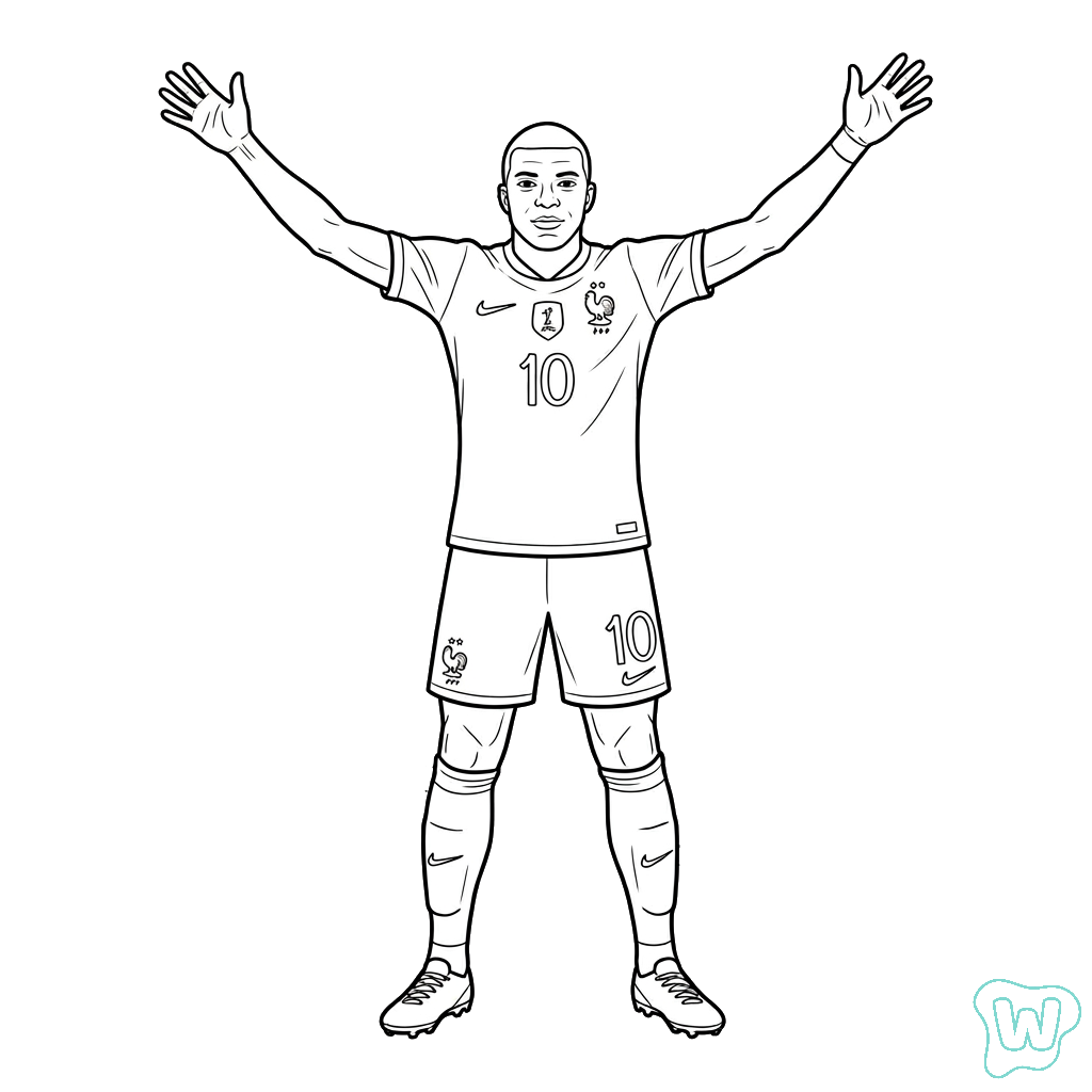 Kylian Mbappé Mundial 2026 páginas para colorear