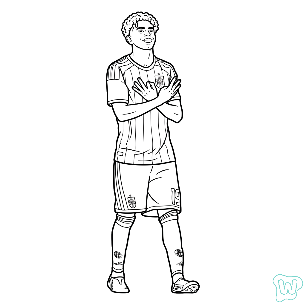 dibujos para colorear Lamine Yamal Mundial 2026