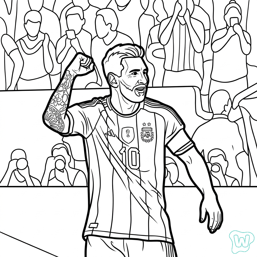 para colorear Messi Mundial 2026