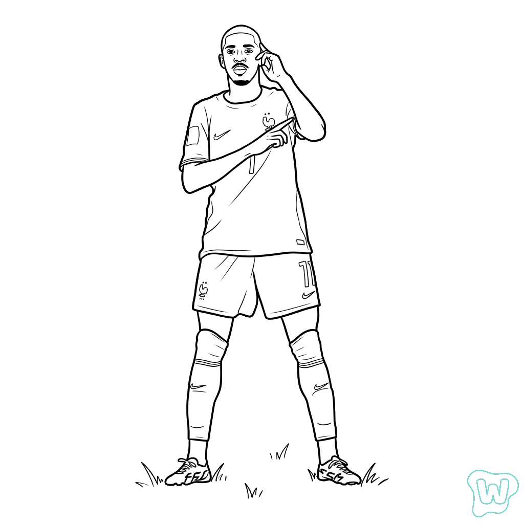 Ousmane Dembele Mundial 2026 dibujos para colorear  y Imprimir PDF gratis