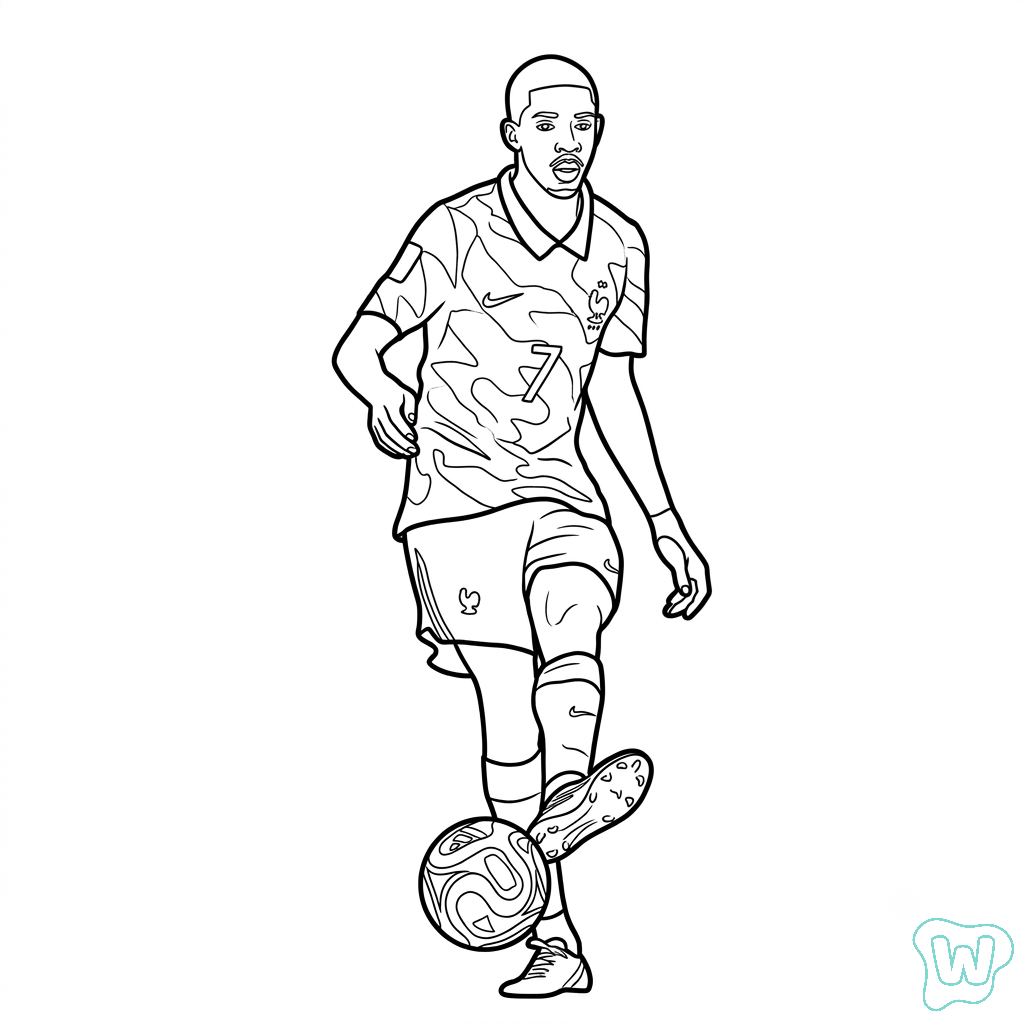 Ousmane Dembele Mundial 2026 para colorear gratis