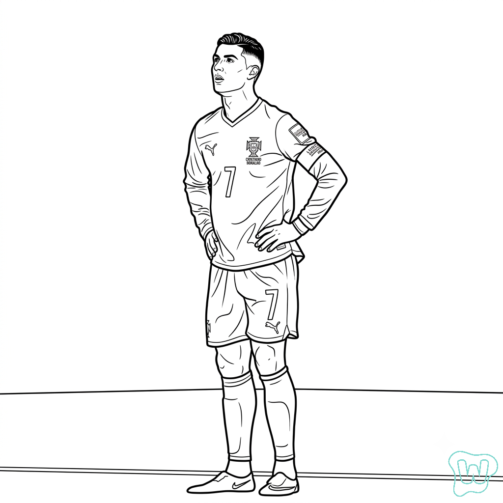 páginas para colorear imprimibles gratis Ronaldo Mundial 2026