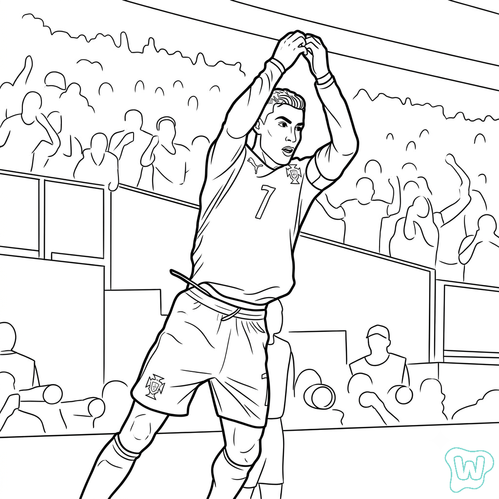 Ronaldo Mundial 2026 páginas para colorear para adultos