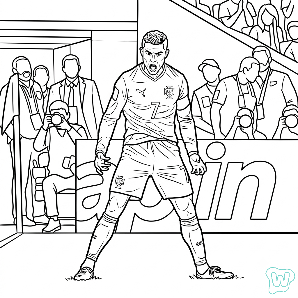 páginas para colorear para niños Ronaldo Mundial 2026
