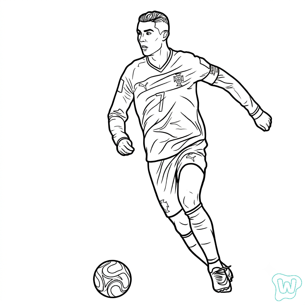 lindas páginas para colorear Ronaldo Mundial 2026
