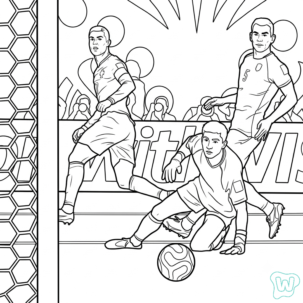 Ronaldo Mundial 2026 páginas para colorear para imprimir gratis