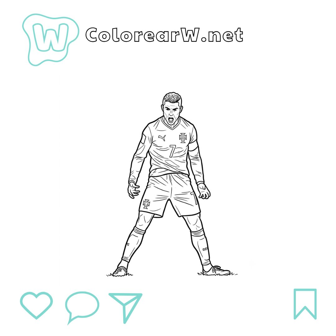 Ronaldo Mundial 2026 para colorear (PDF para imprimir gratis) thumbnail