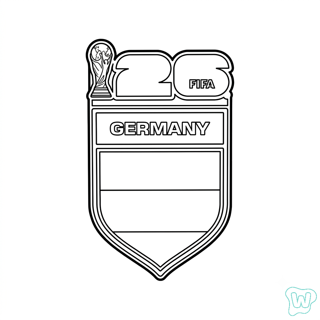 Selección de Alemania Mundial 2026 páginas para colorear para imprimir gratis