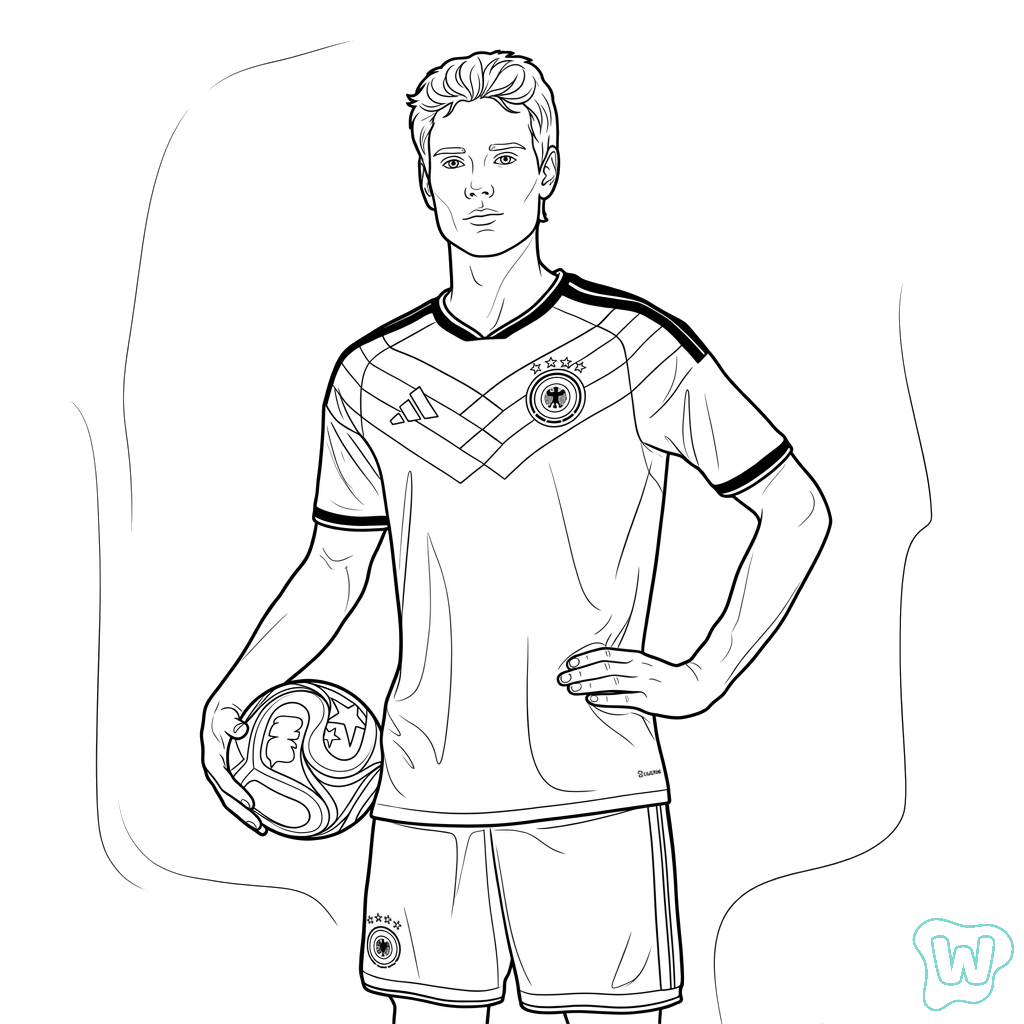 páginas para colorear gratis Selección de Alemania Mundial 2026 pdf