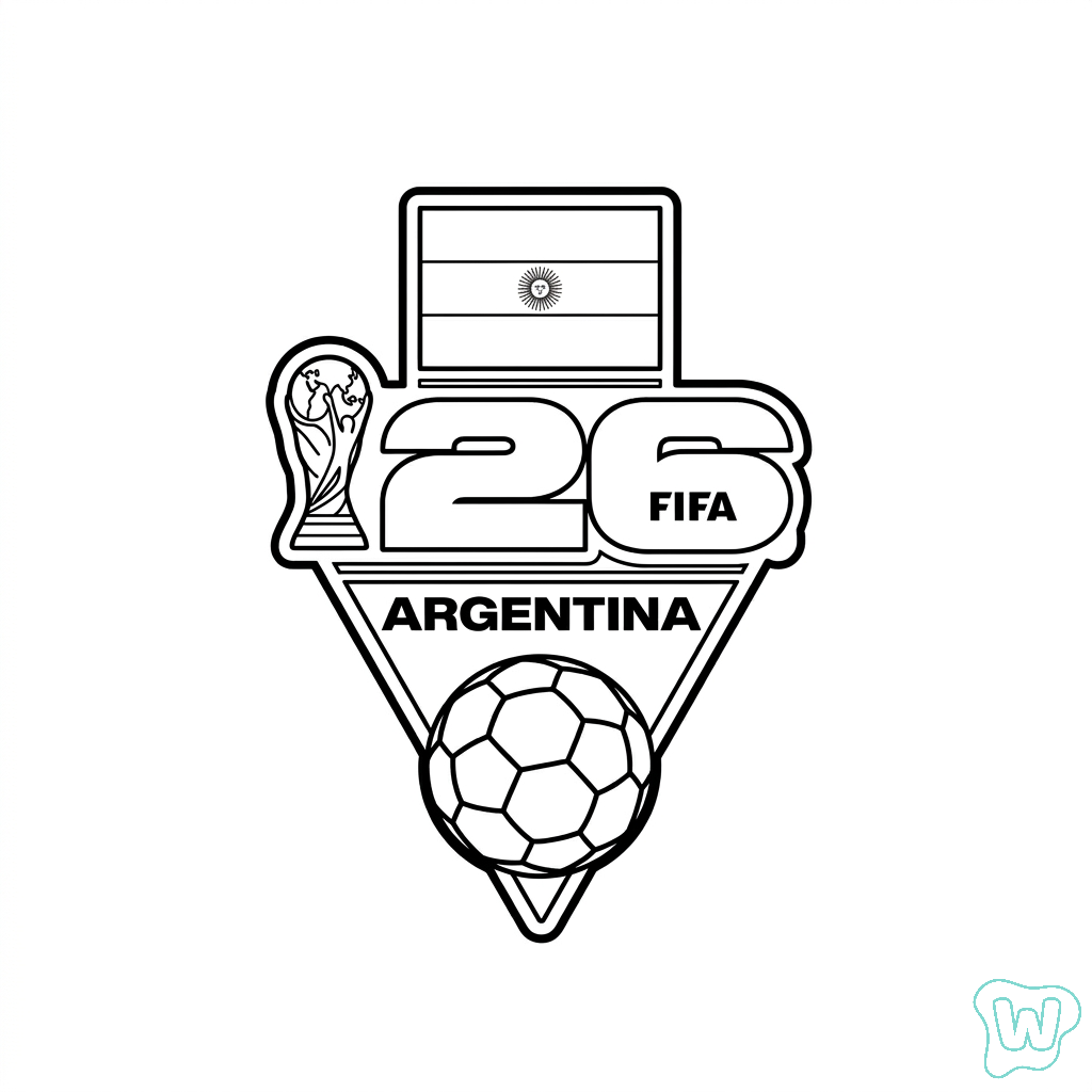 colorear y Imprimir PDF gratis Selección de Argentina Mundial 2026