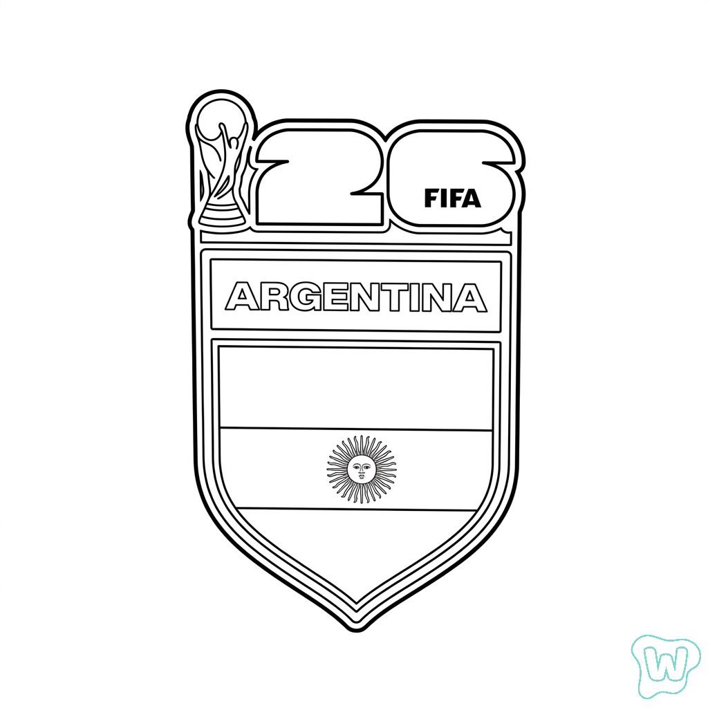 páginas para colorear Selección de Argentina Mundial 2026 imprimibles gratis