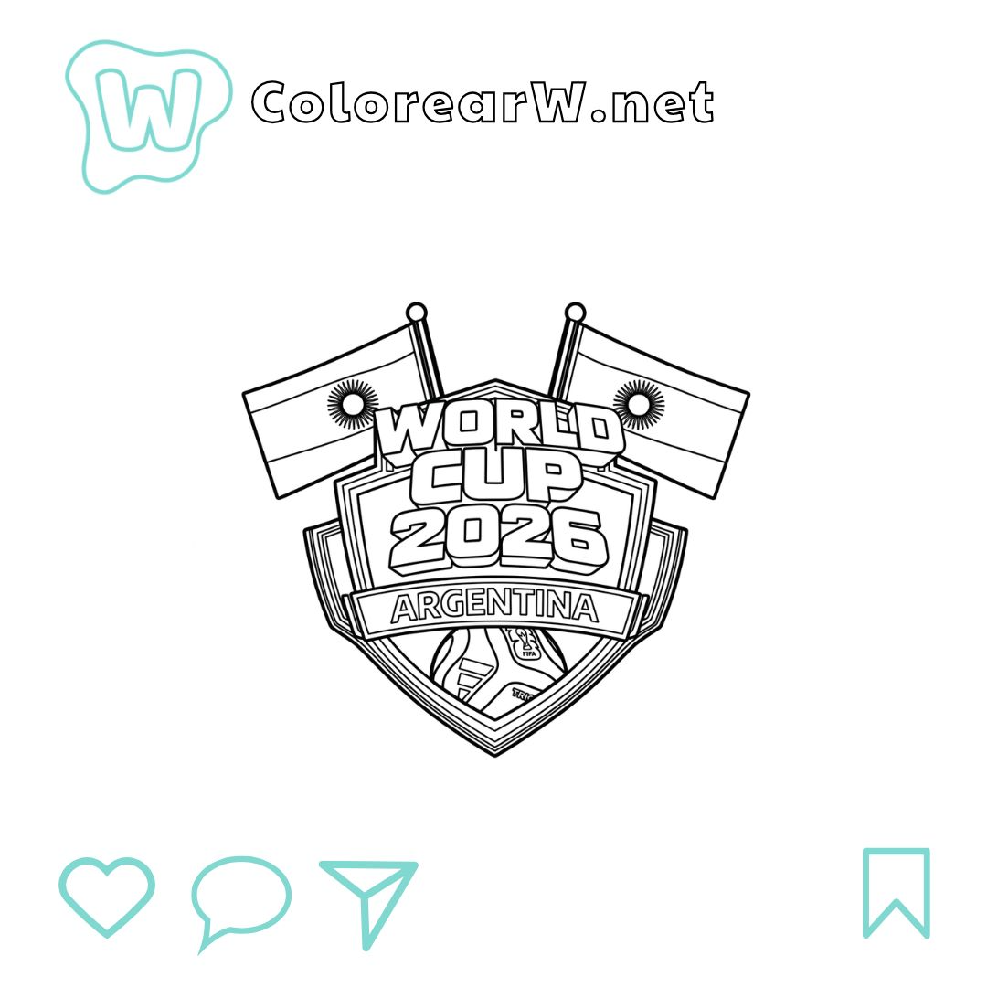 Selección de Argentina Mundial 2026 para colorear (PDF para imprimir gratis) thumbnail