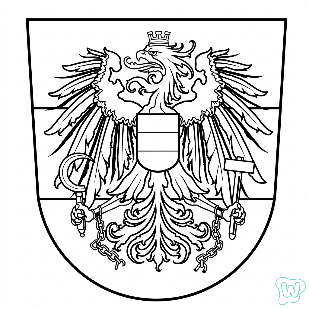 páginas para colorear kawaii lindas Selección de Austria Mundial 2026