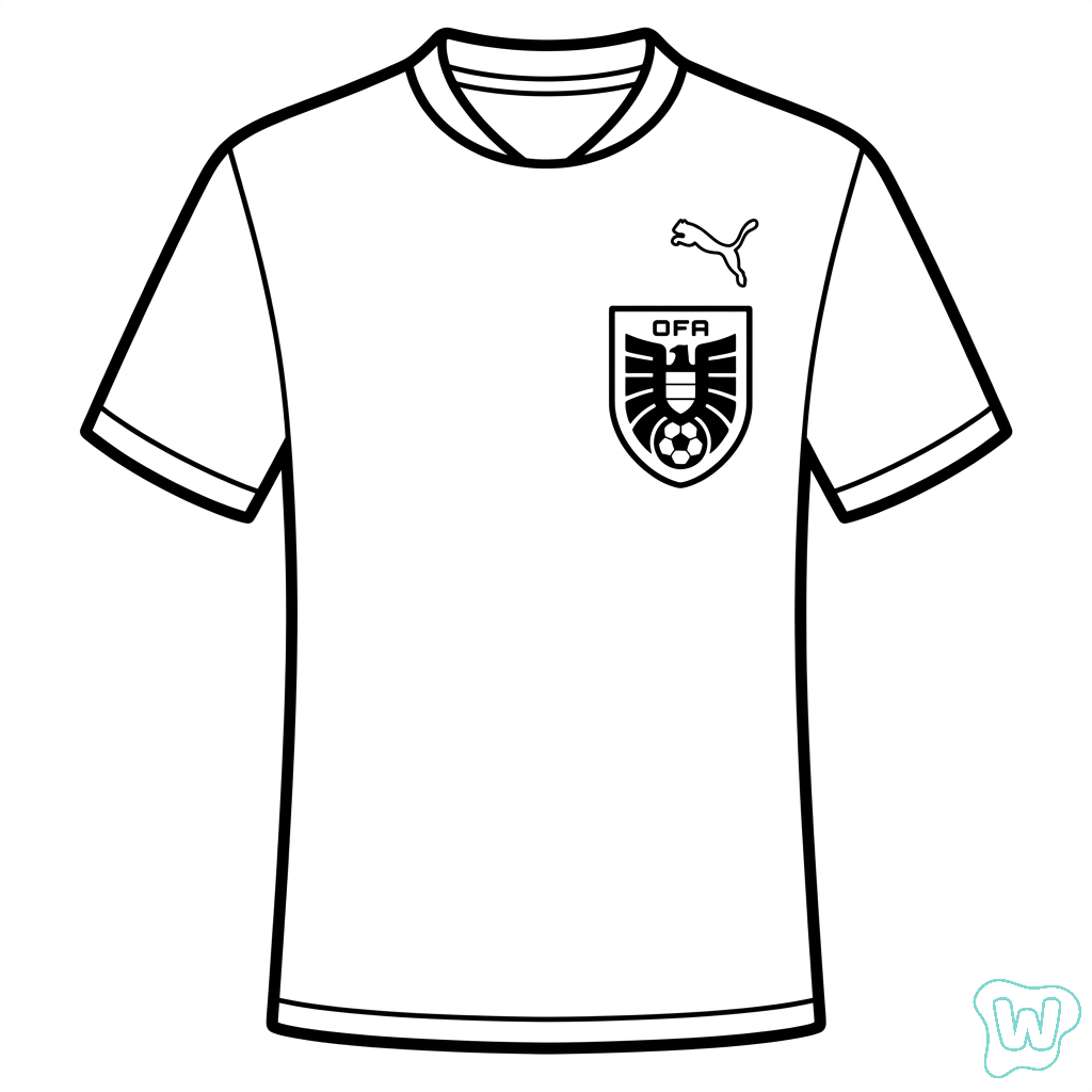 páginas para colorear Selección de Austria Mundial 2026